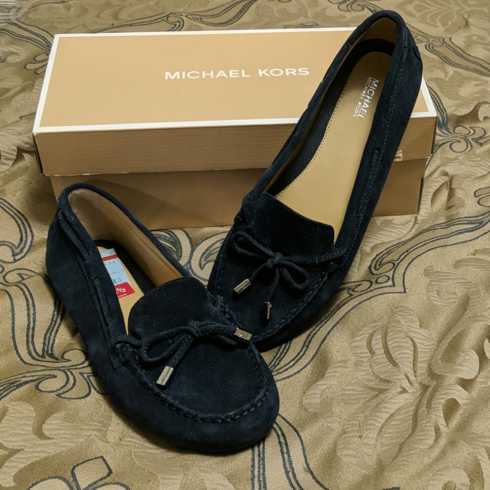 Michael Kors Navy Blue Moccasin Loafers Suede 9.5